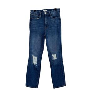 Good American Jeans Good Legs Straight Leg Distressed